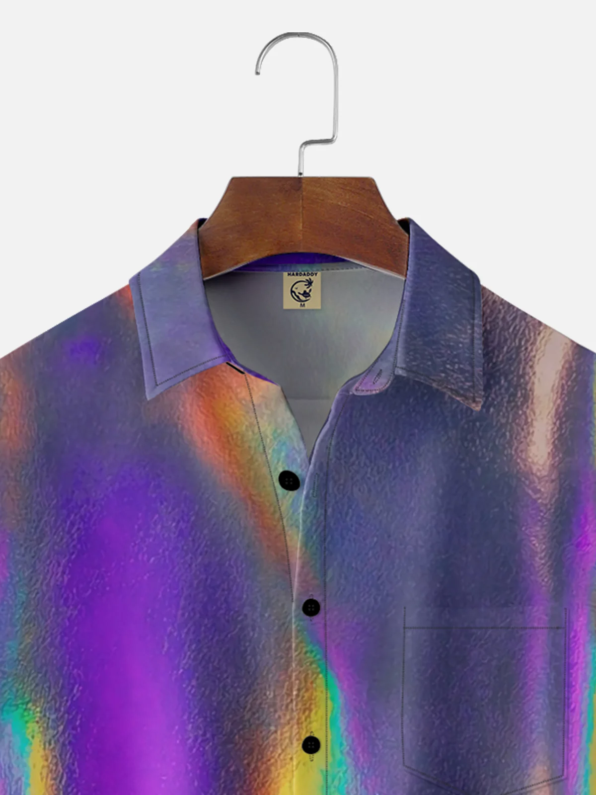 Moisture-wicking Abstract Laser Chest Pocket Hawaiian Shirt