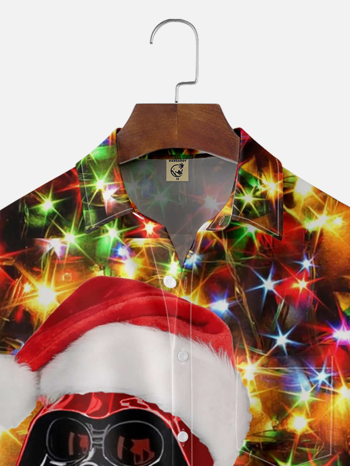 Moisture-wicking Star Robot Christmas Wishes Chest Pocket Hawaiian Shirt