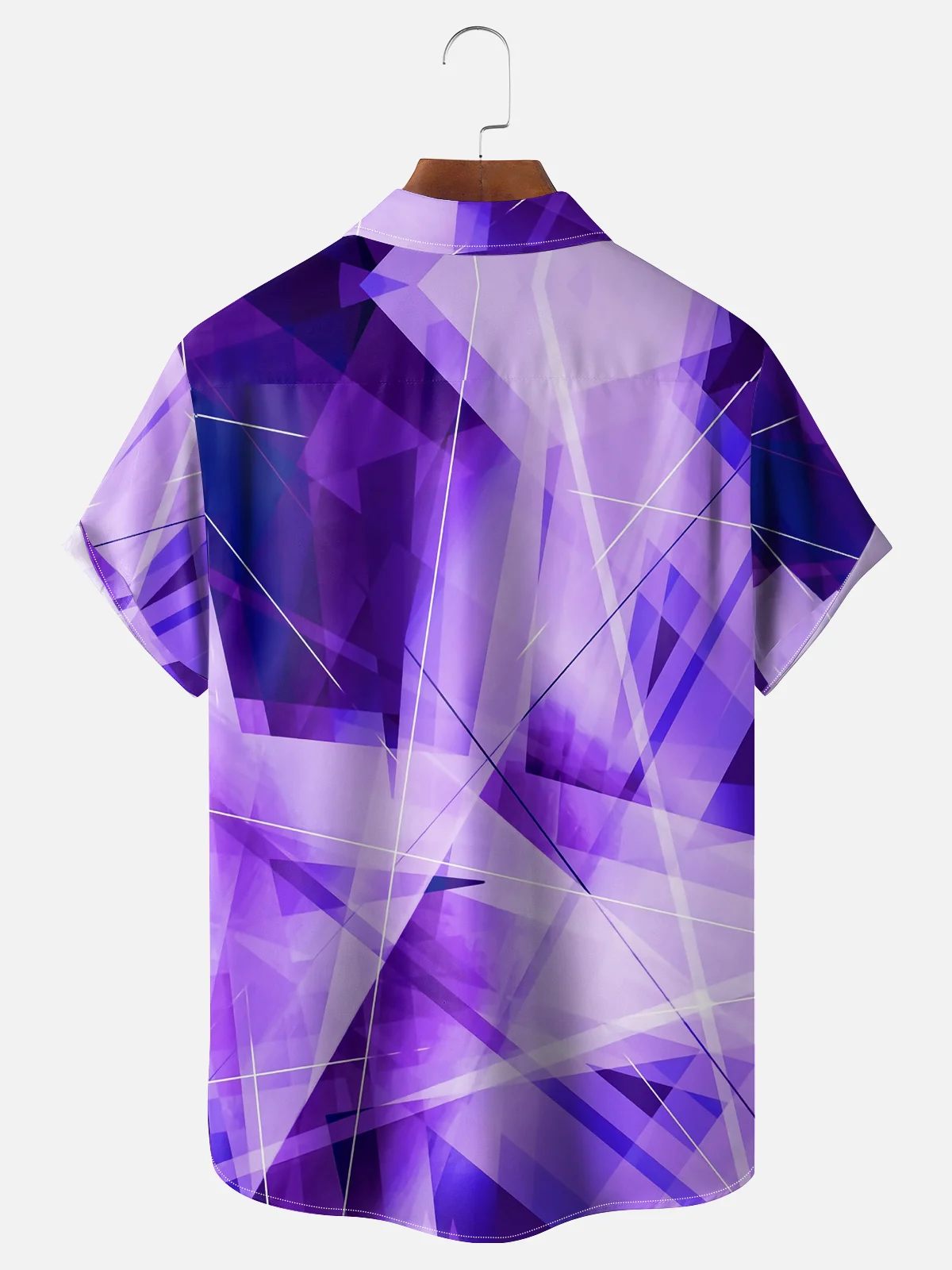 Moisture Wicking Geometric Abstract Gradient Chest Pocket Hawaiian Shirt