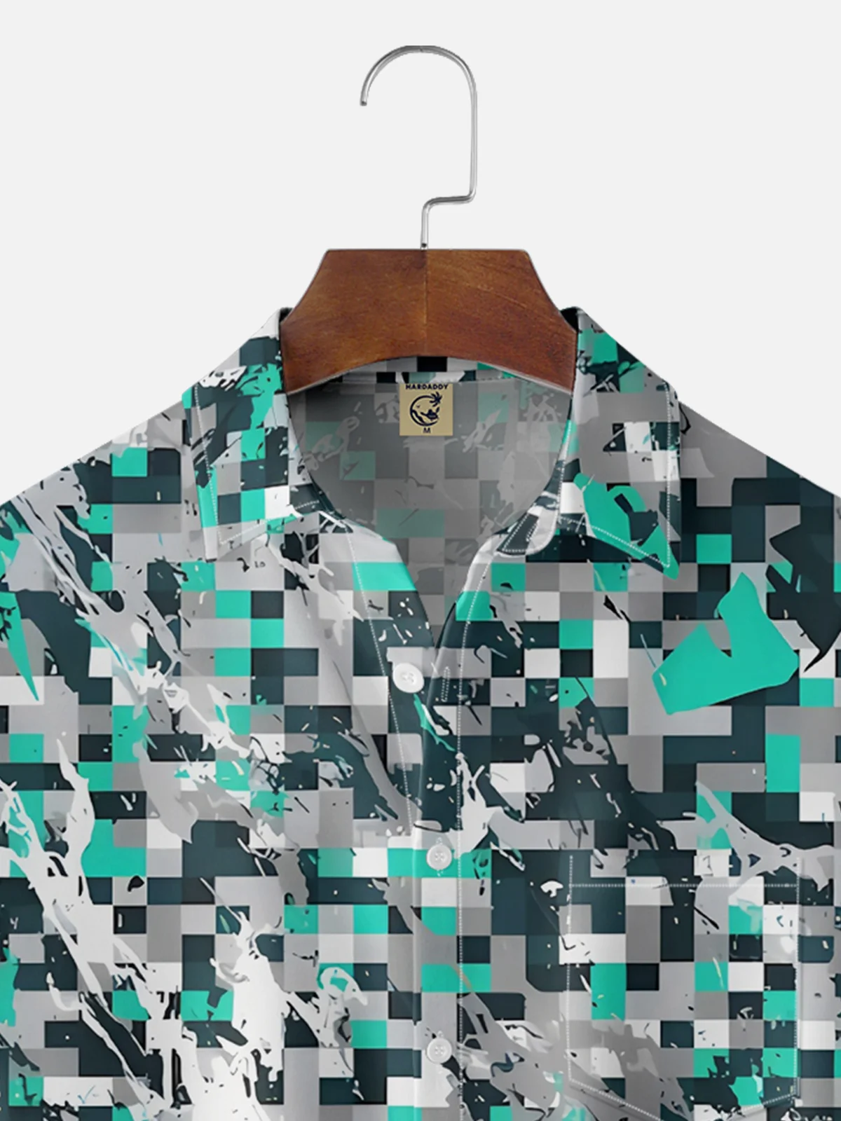 Moisture-wicking Artistic Abstract Camouflage Chest Pocket Casual Shirt
