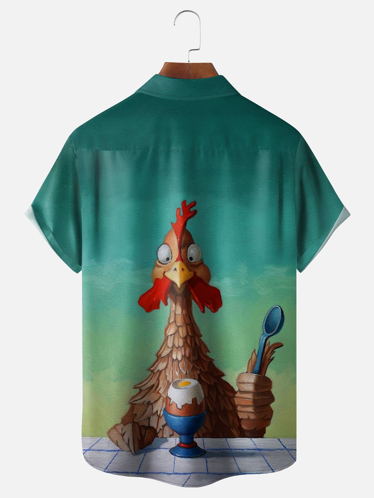 Moisture-wicking Rooster Fun Chest Pocket Casual Shirt