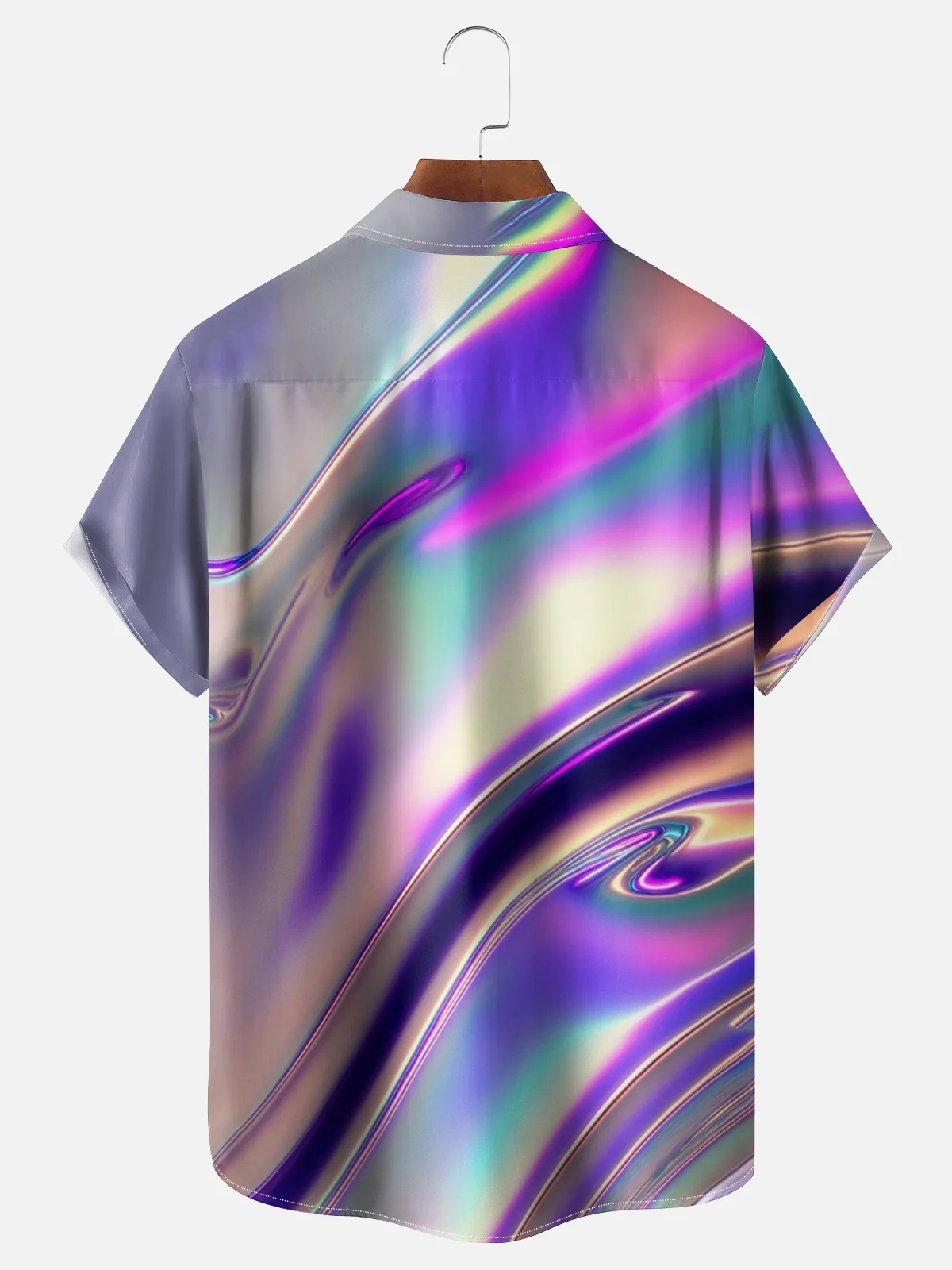 Moisture-wicking Abstract Art Laser Chest Pocket Hawaiian Shirt