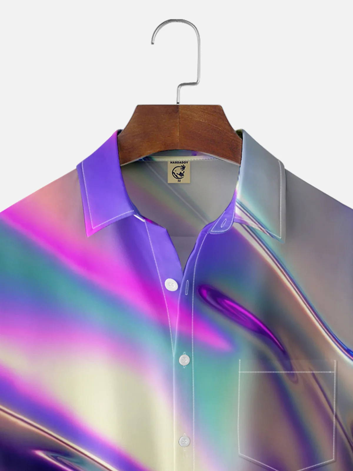 Moisture-wicking Abstract Art Laser Chest Pocket Hawaiian Shirt