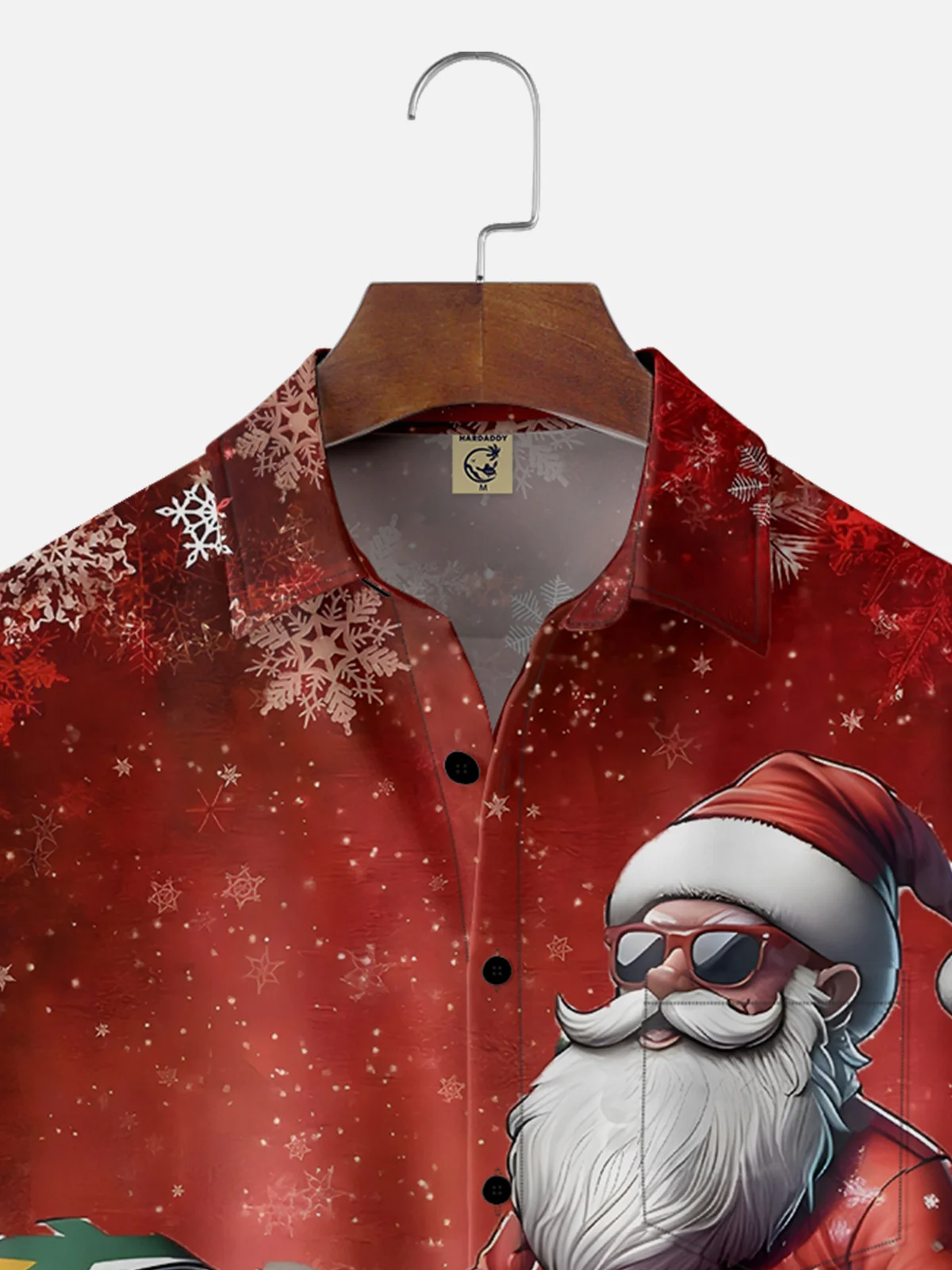 Moisture-wicking Christmas BBQ Santa Chest Pocket Hawaiian Shirt