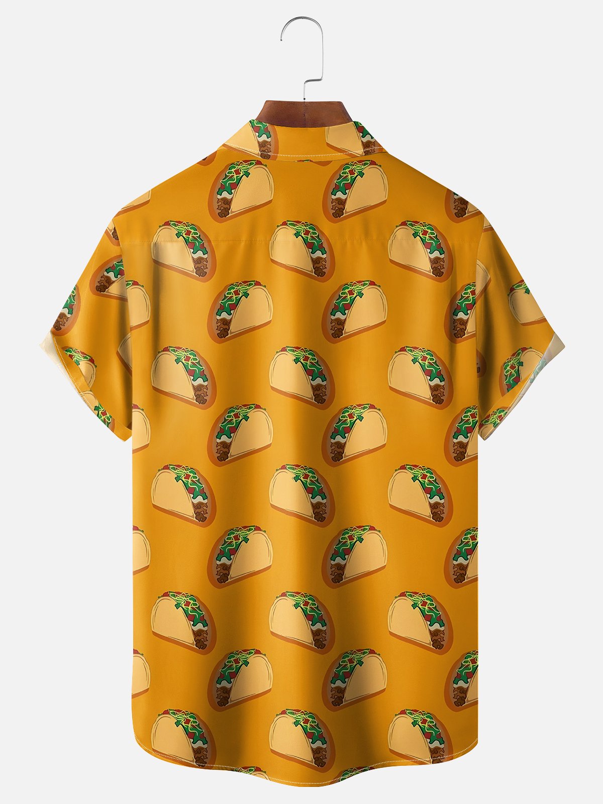 Moisture-wicking Dinosaur TACO Chest Pocket Hawaiian Shirt