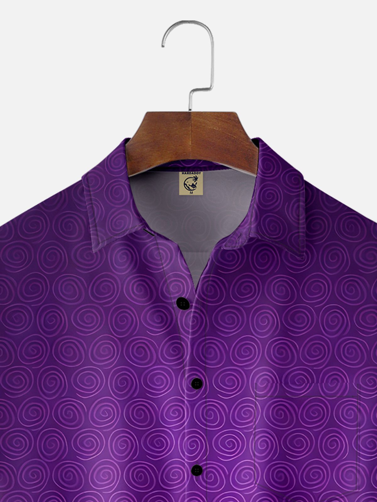 Moisture-wicking Purple Gradient Abstract Texture Chest Pocket Hawaiian Shirt