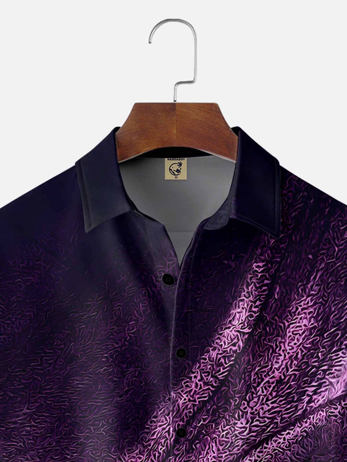 Moisture-wicking Purple Abstract Texture Chest Pocket Hawaiian Shirt