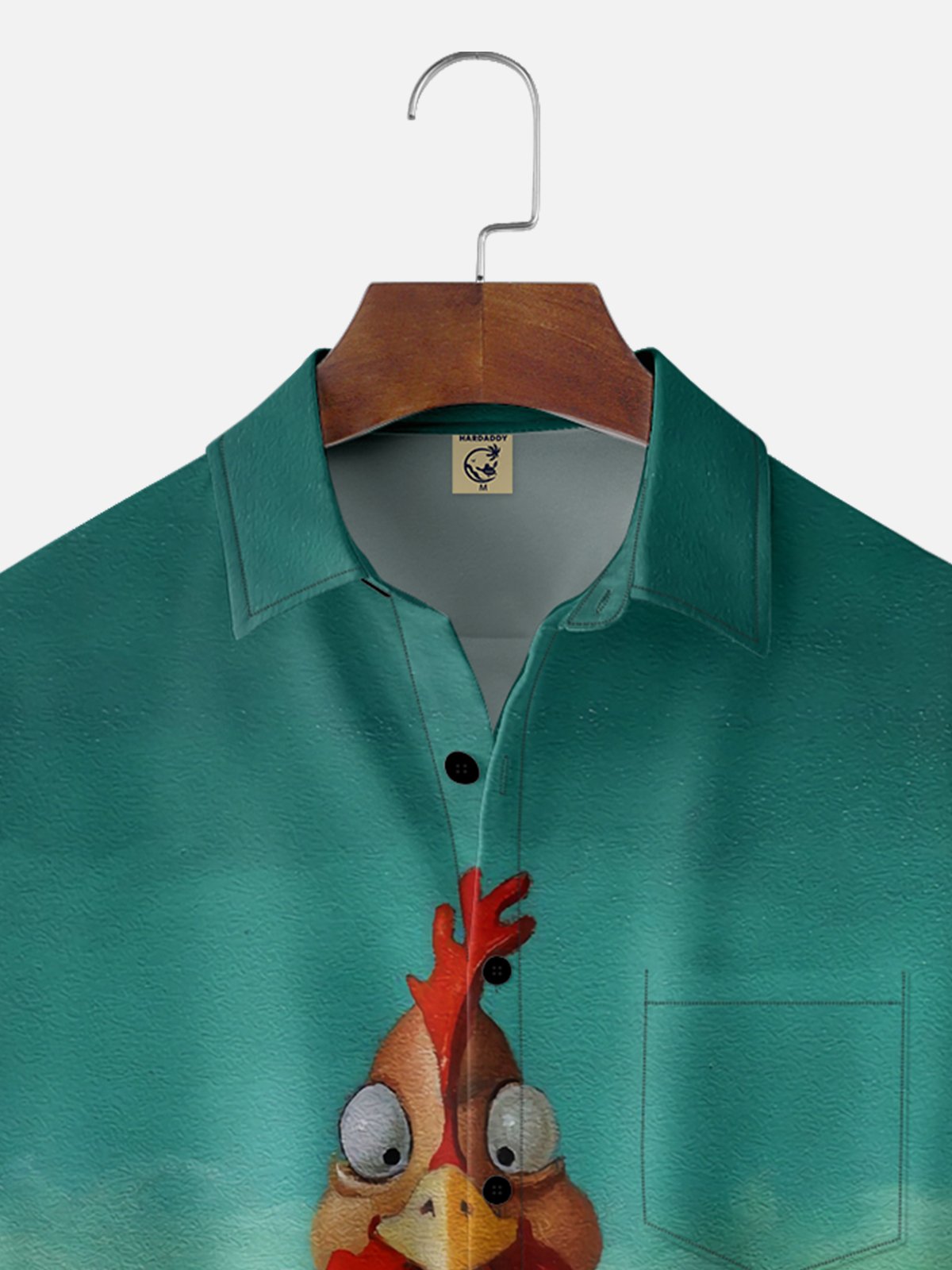 Moisture-wicking Rooster Fun Chest Pocket Casual Shirt