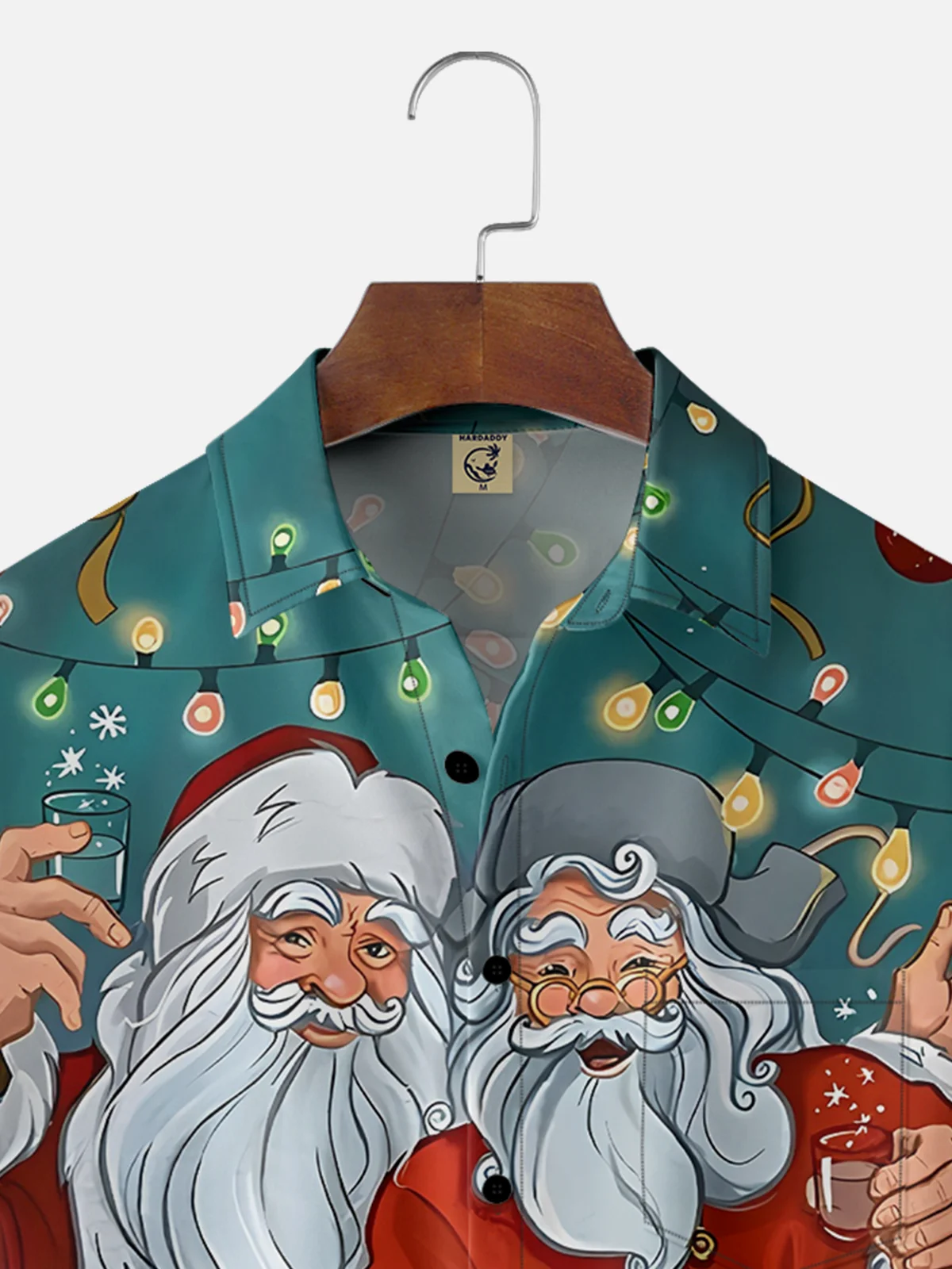 Moisture-wicking Christmas Santa Claus Brotherhood Chest Pocket Hawaiian Shirt