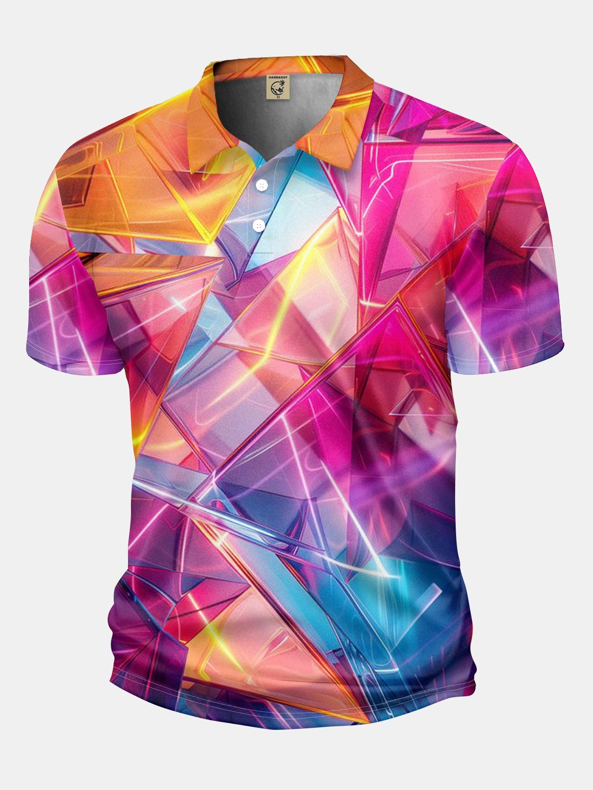 Moisture Wicking Golf Polo 3D Gradient Color Abstract Mechanical Geometry