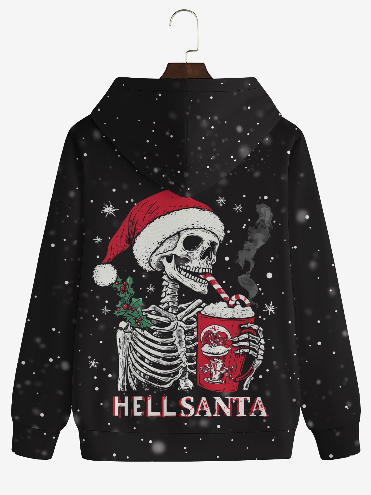 Christmas Skull Candy Cane Hoodie Sweatshirt