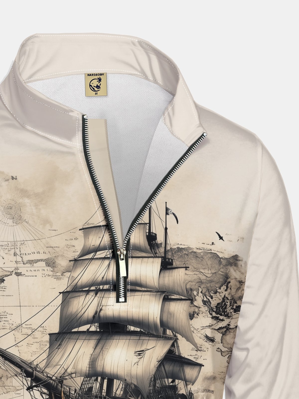 Ocean Sailing Art Half-zip Pullover Sweatshirt