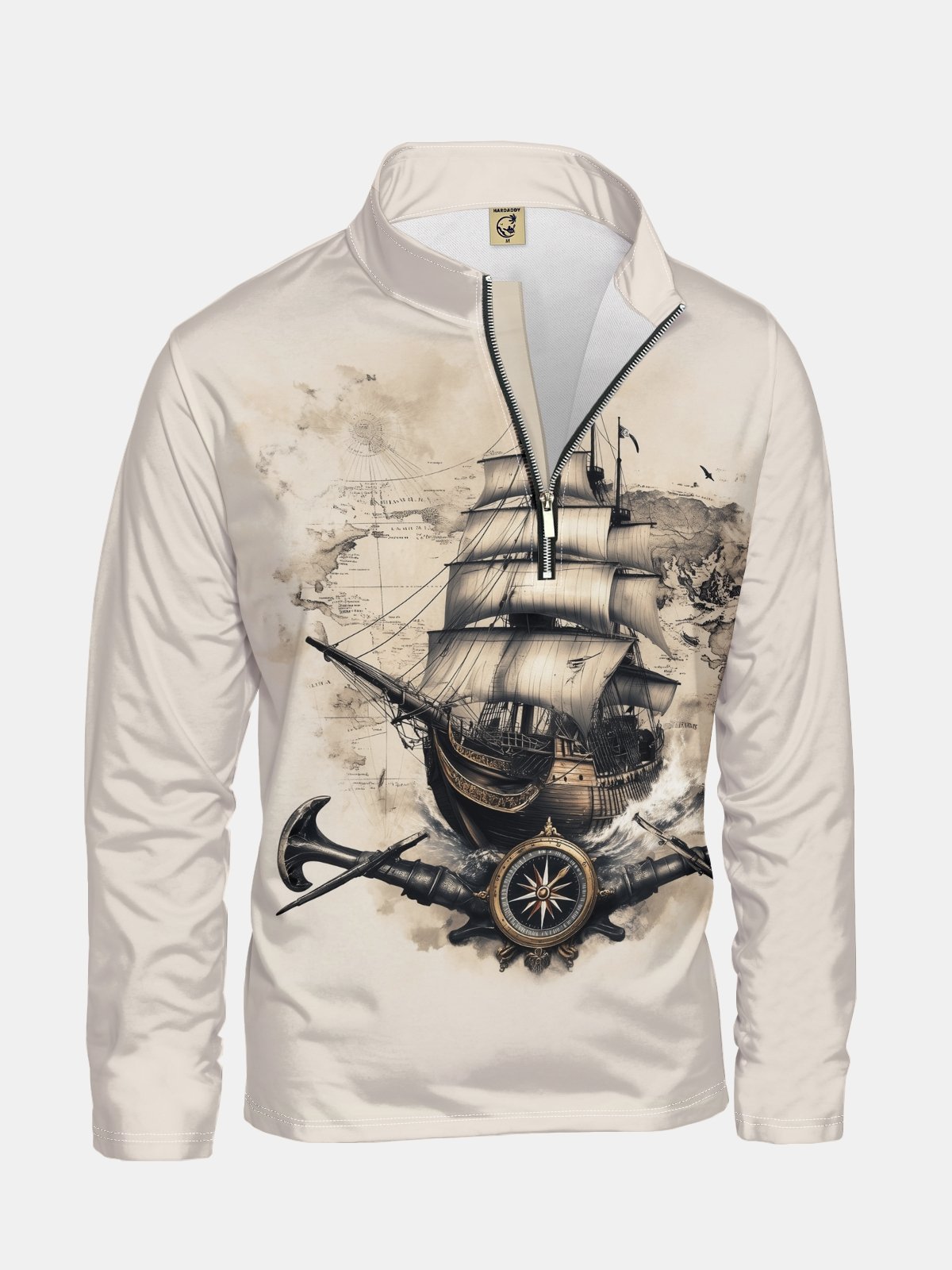 Ocean Sailing Art Half-zip Pullover Sweatshirt