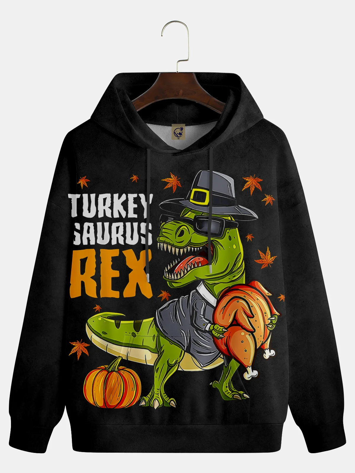 Thanksgiving Dinosaur Turkey Pumpkin Hoodie Sweatshirt