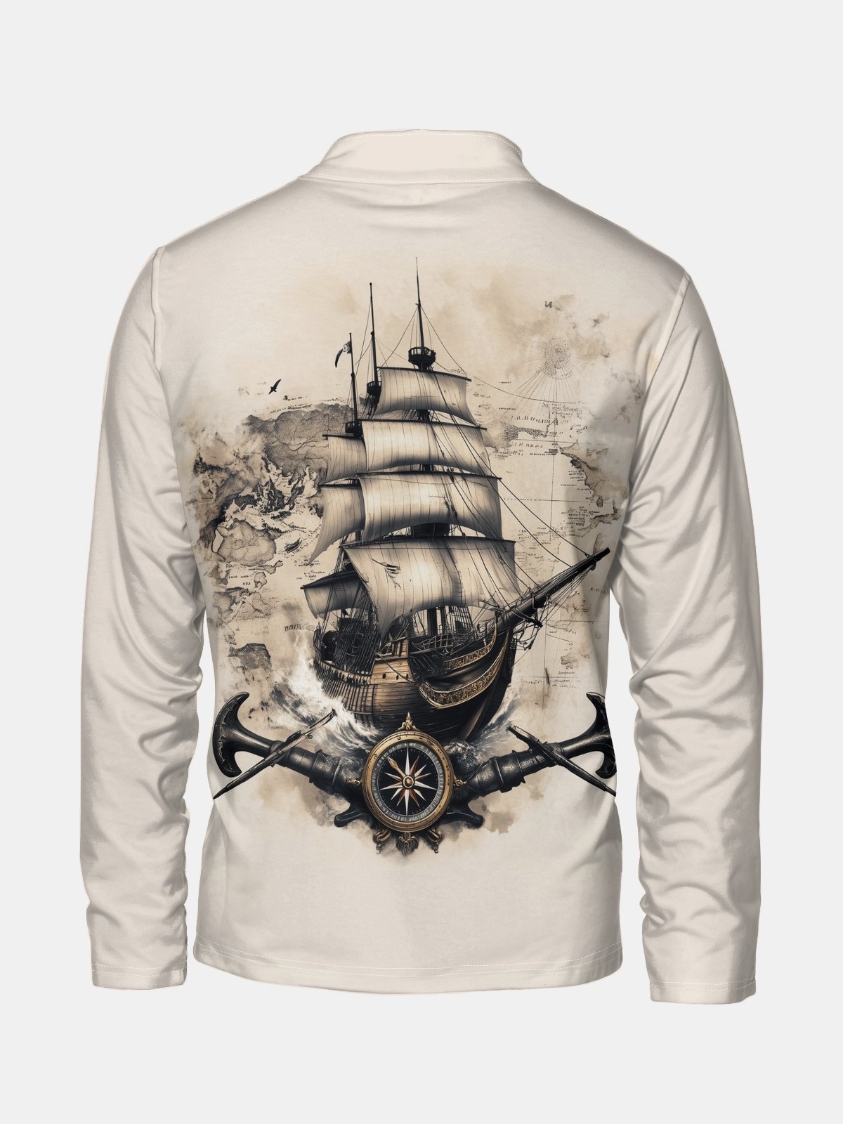 Ocean Sailing Art Half-zip Pullover Sweatshirt