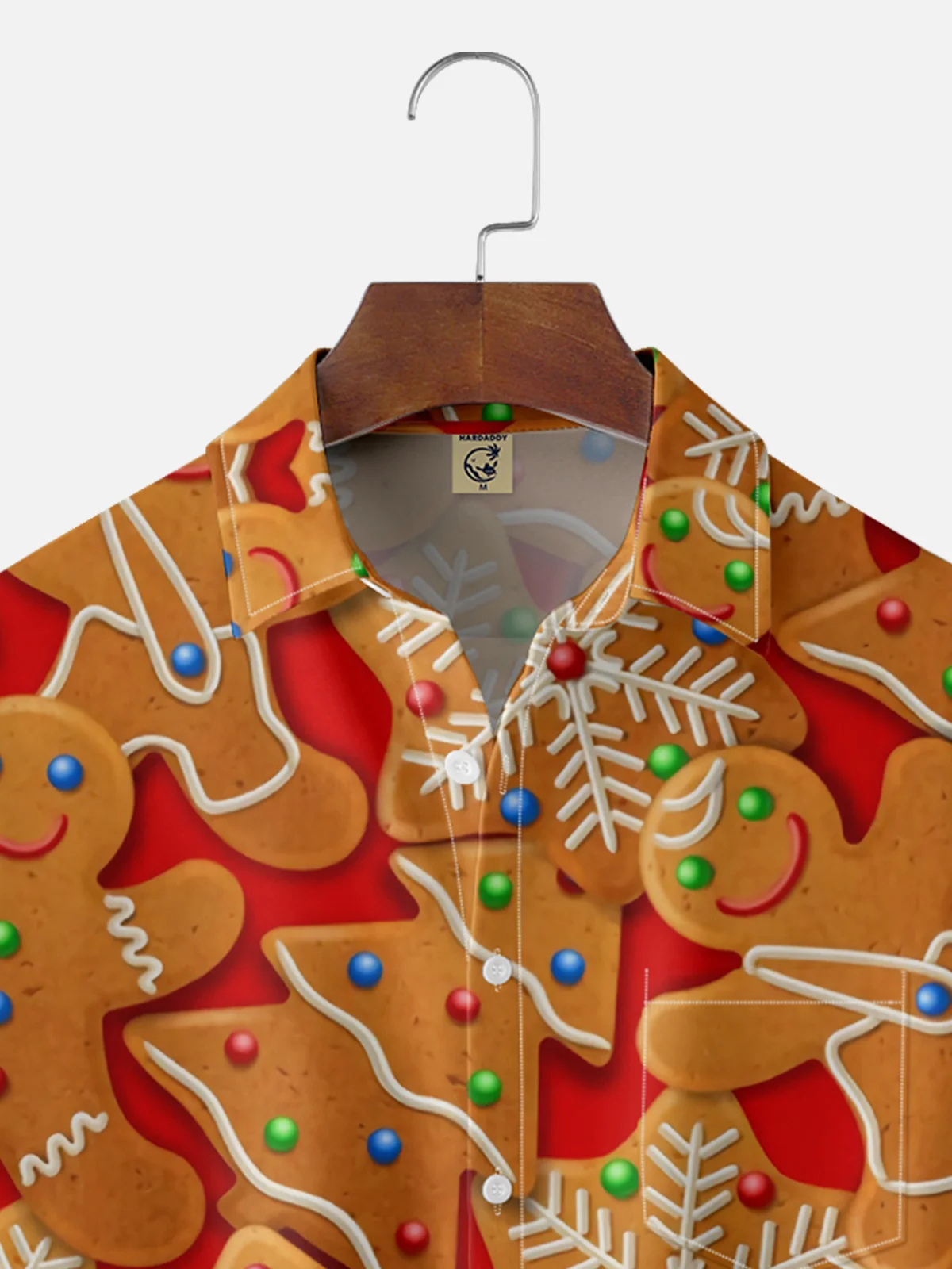 Moisture-wicking Christmas Cookies Chest Pocket Casual Shirt