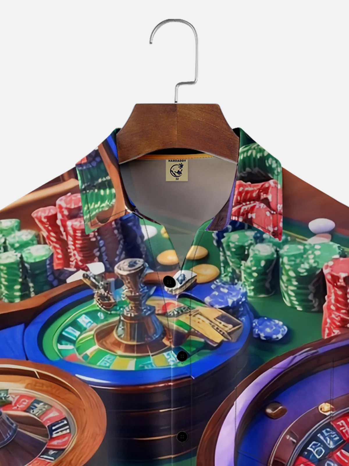 Moisture-wicking Casino Roulette Chest Pocket Casual Shirt