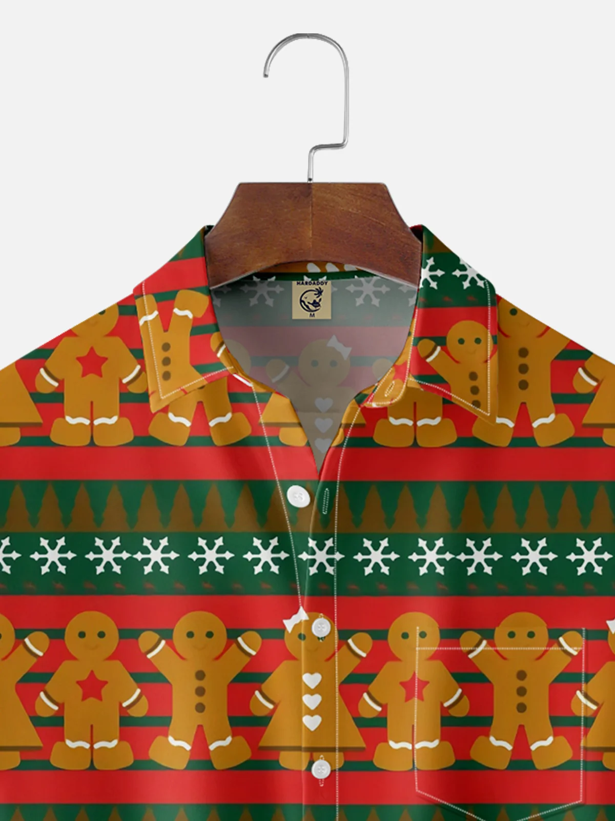 Moisture-wicking Christmas Cartoon Chest Pocket Casual Shirt