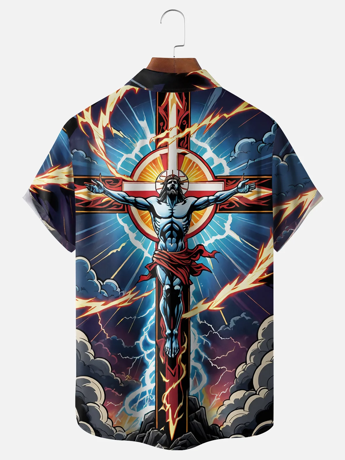 Moisture-wicking Jesus Cross Chest Pocket Casual Shirt