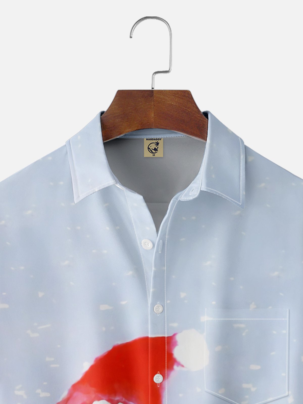 Moisture-wicking Christmas Dairy Cow Chest Pocket Casual Shirt