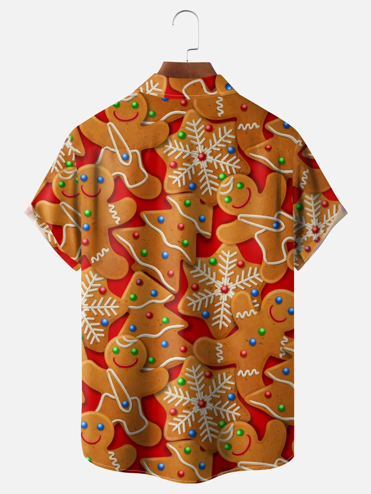 Moisture-wicking Christmas Cookies Chest Pocket Casual Shirt