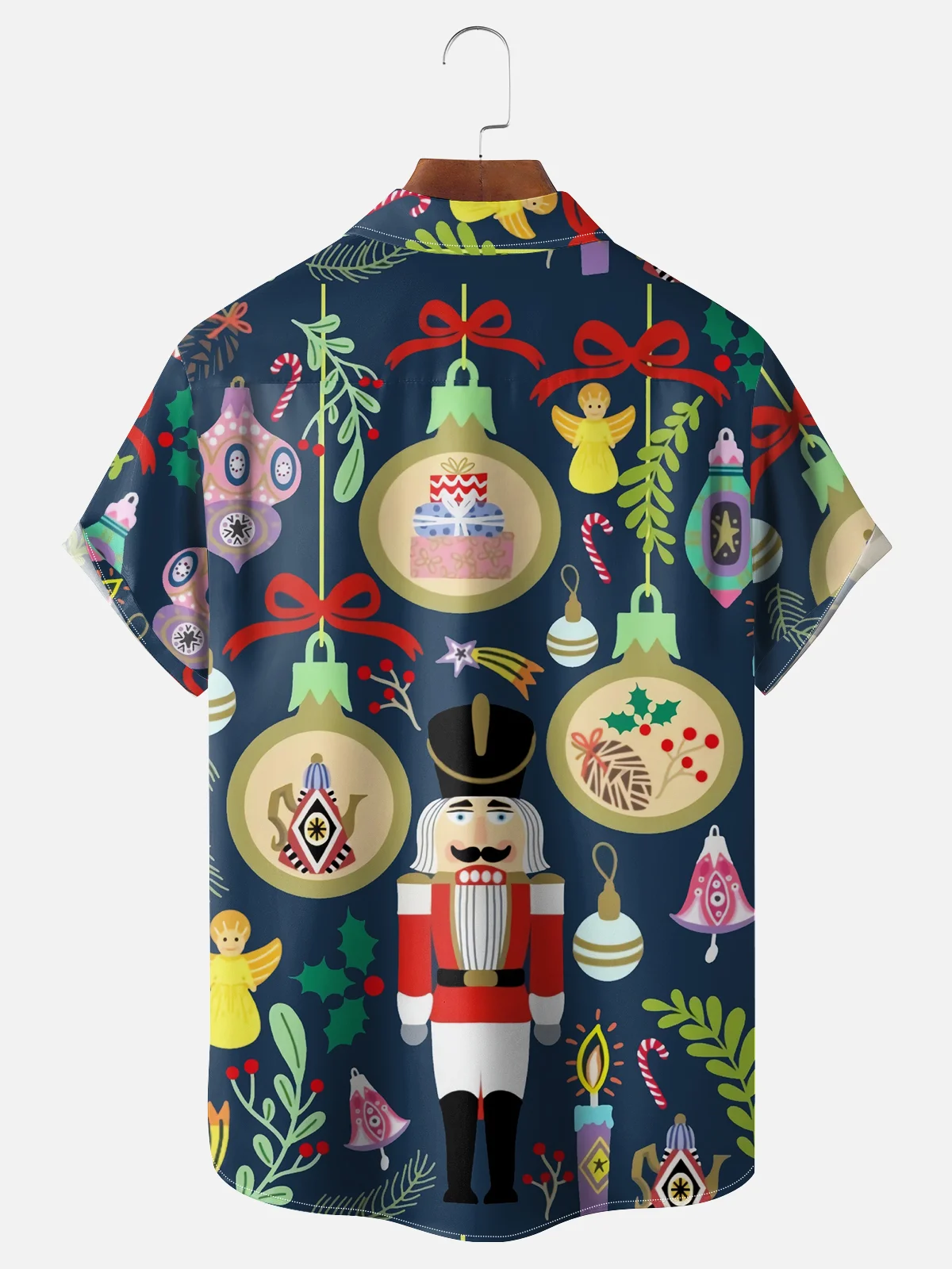 Moisture-wicking Christmas Nutcracker Chest Pocket Casual Shirt