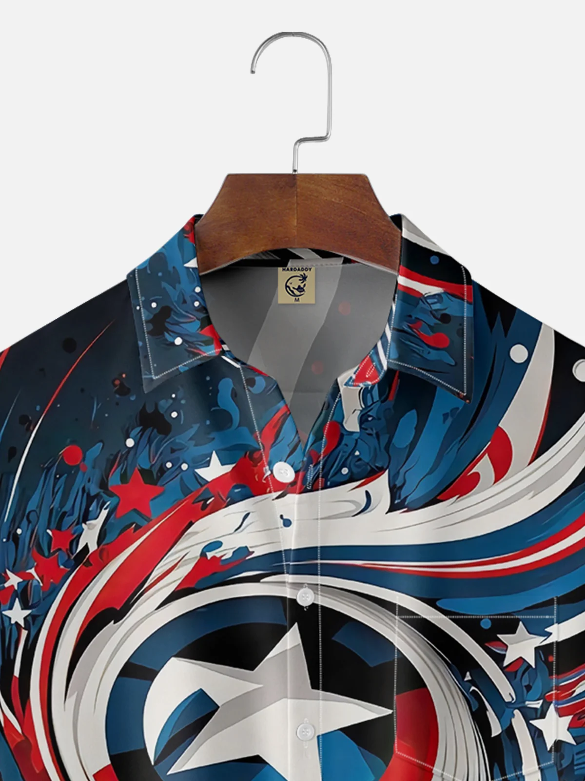 Moisture-wicking American Flag Chest Pocket Casual Shirt