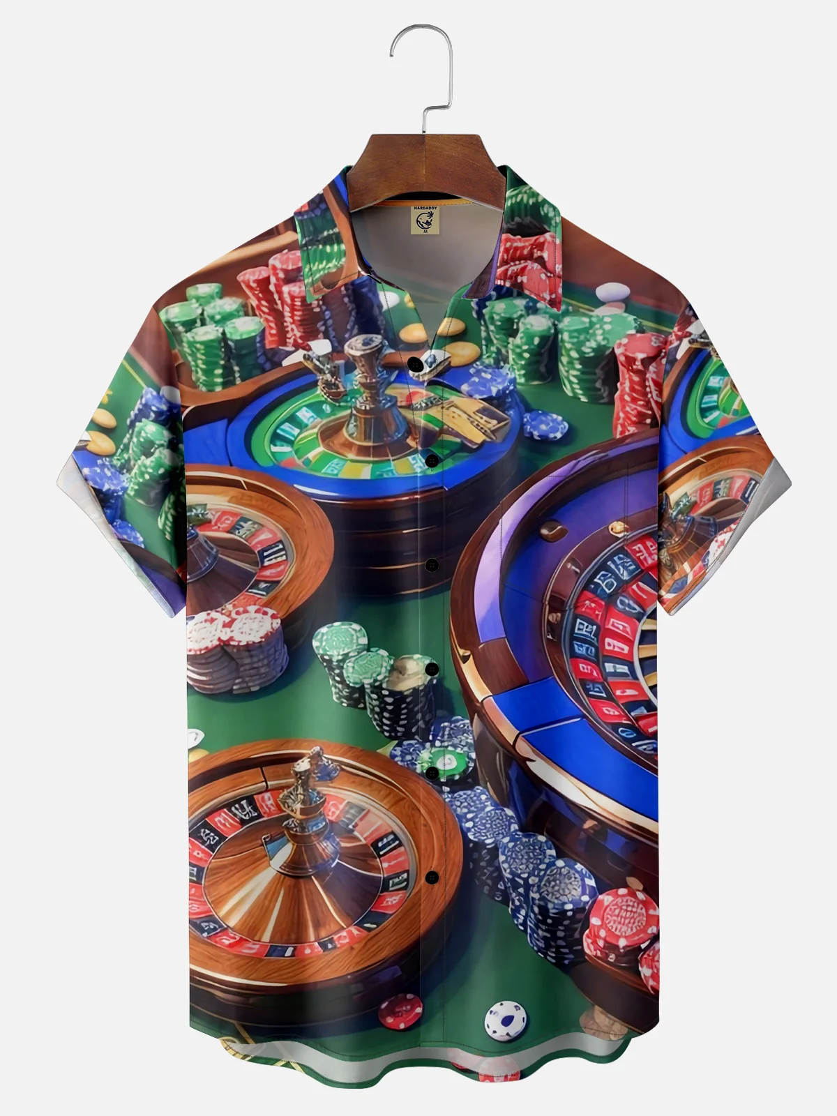 Moisture-wicking Casino Roulette Chest Pocket Casual Shirt