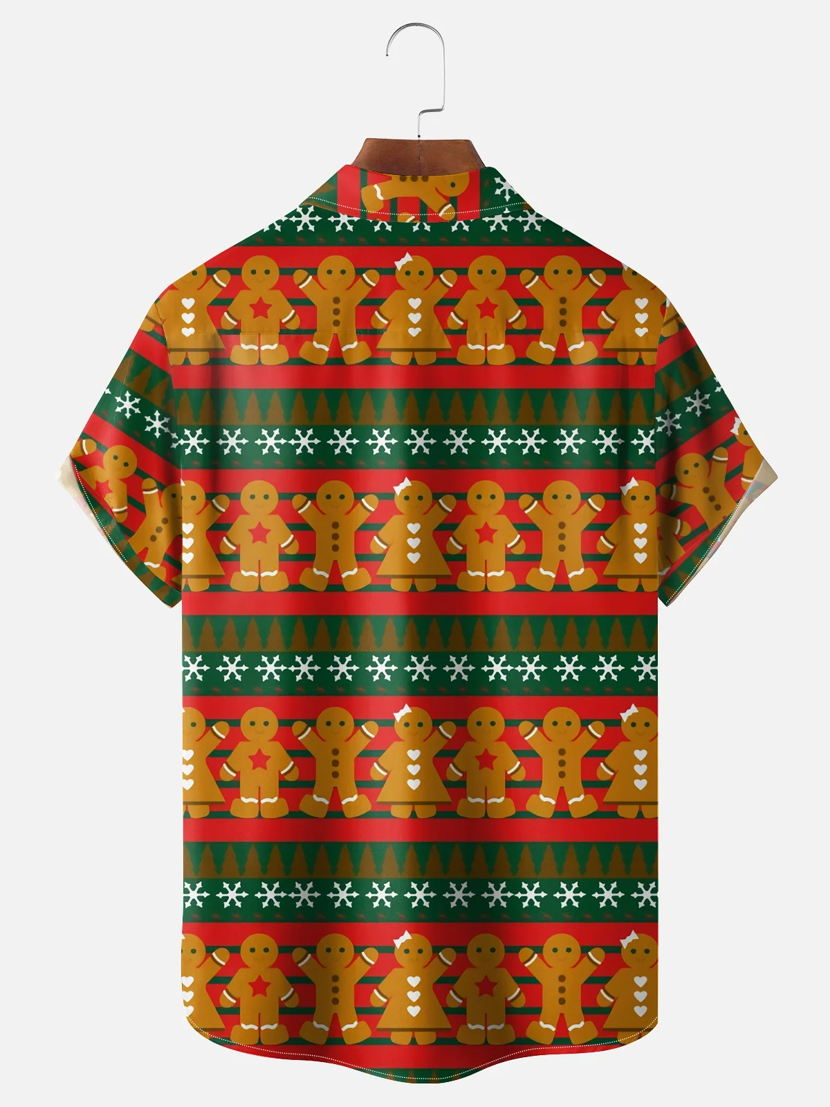 Moisture-wicking Christmas Cartoon Chest Pocket Casual Shirt