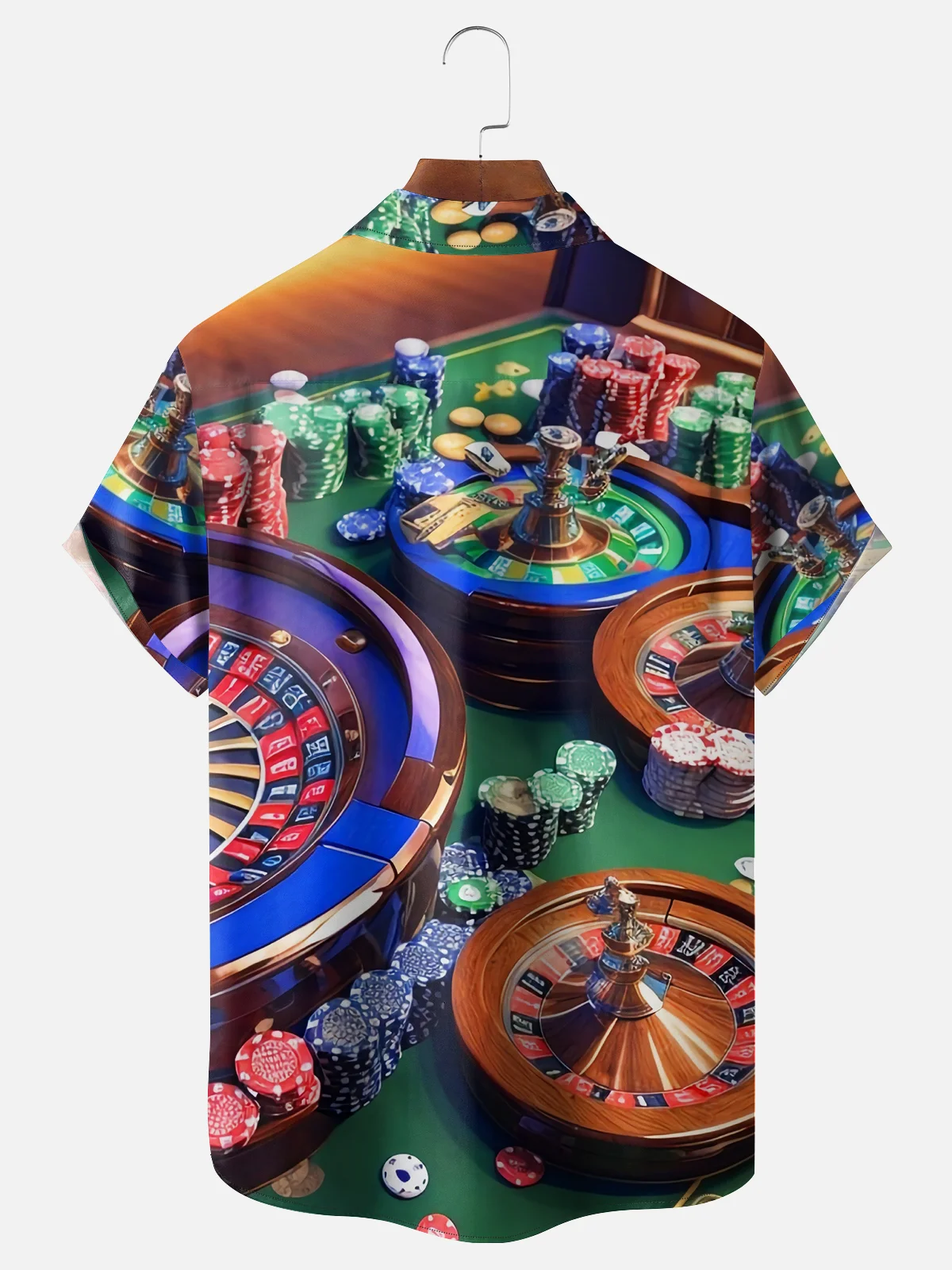 Moisture-wicking Casino Roulette Chest Pocket Casual Shirt