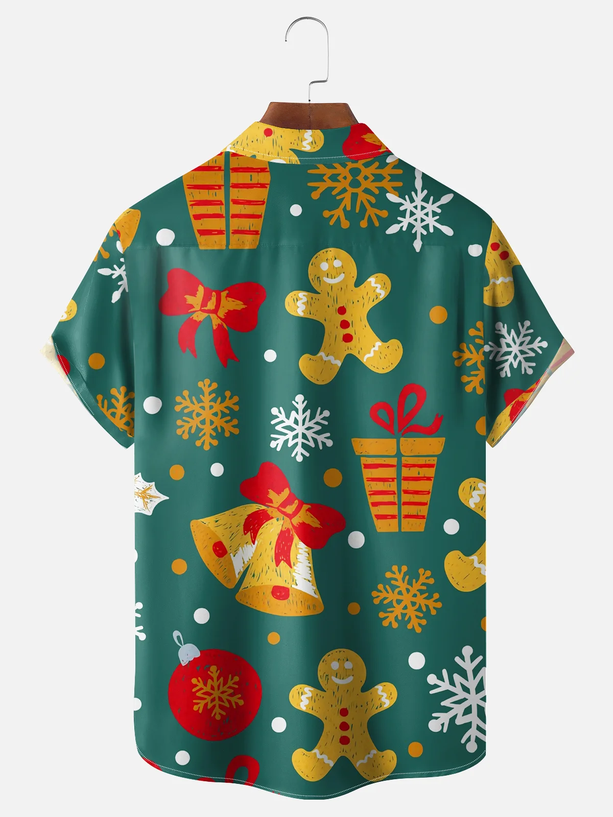 Moisture-wicking Christmas Cartoon Chest Pocket Casual Shirt