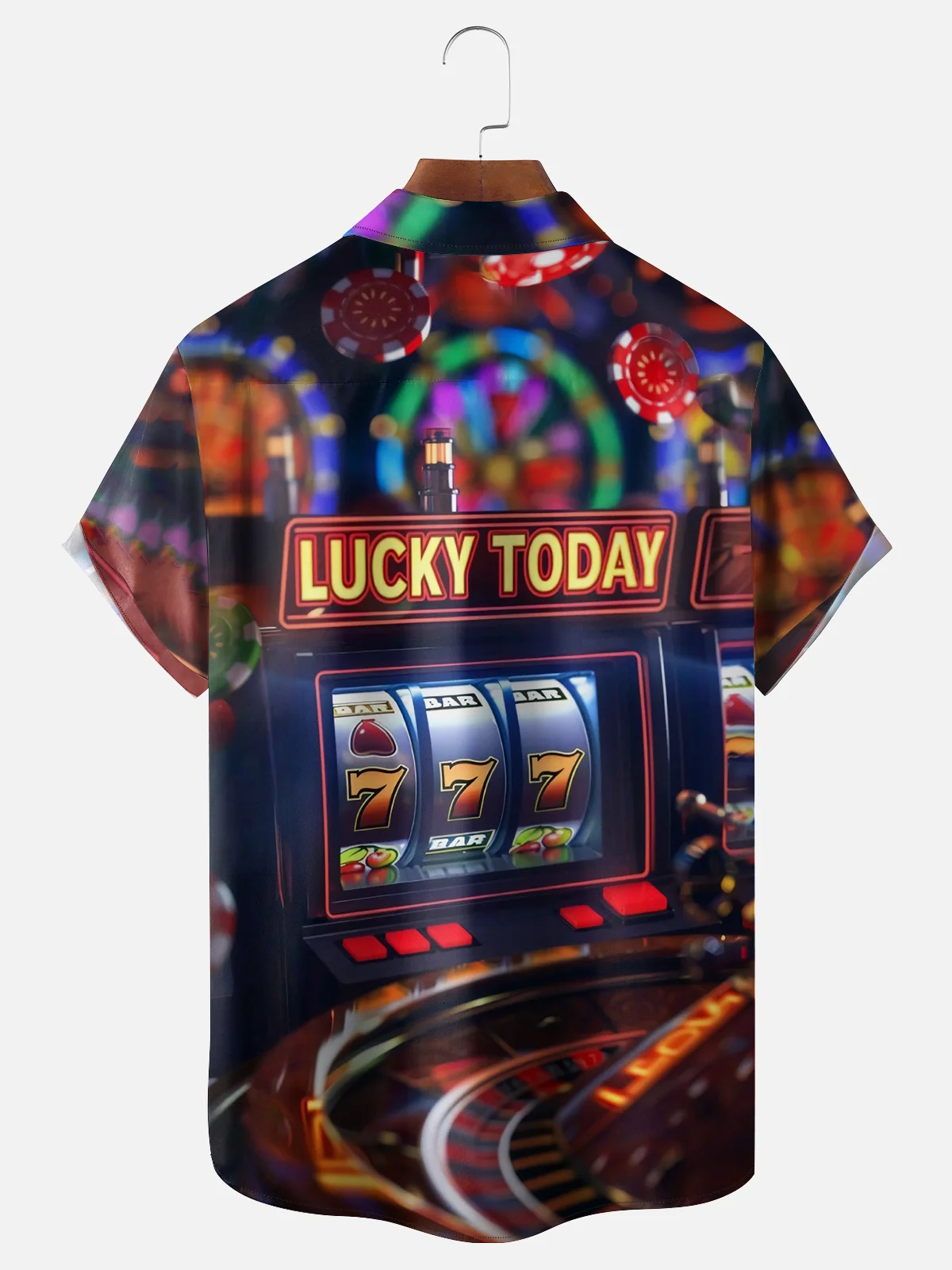 Moisture-wicking Casino Slots Chest Pocket Casual Shirt