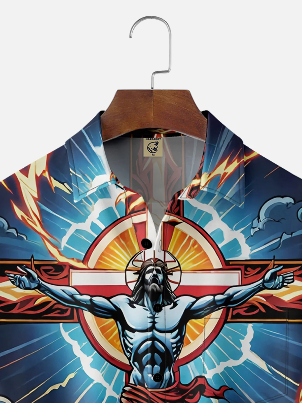 Moisture-wicking Jesus Cross Chest Pocket Casual Shirt