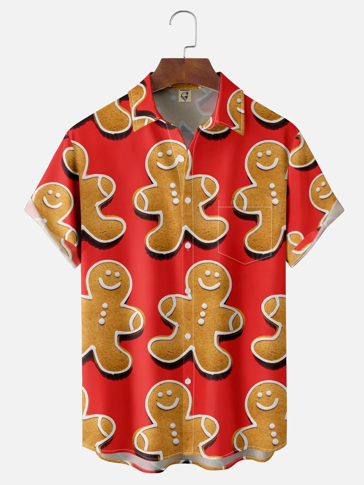 Moisture-wicking Christmas Cookies Chest Pocket Casual Shirt