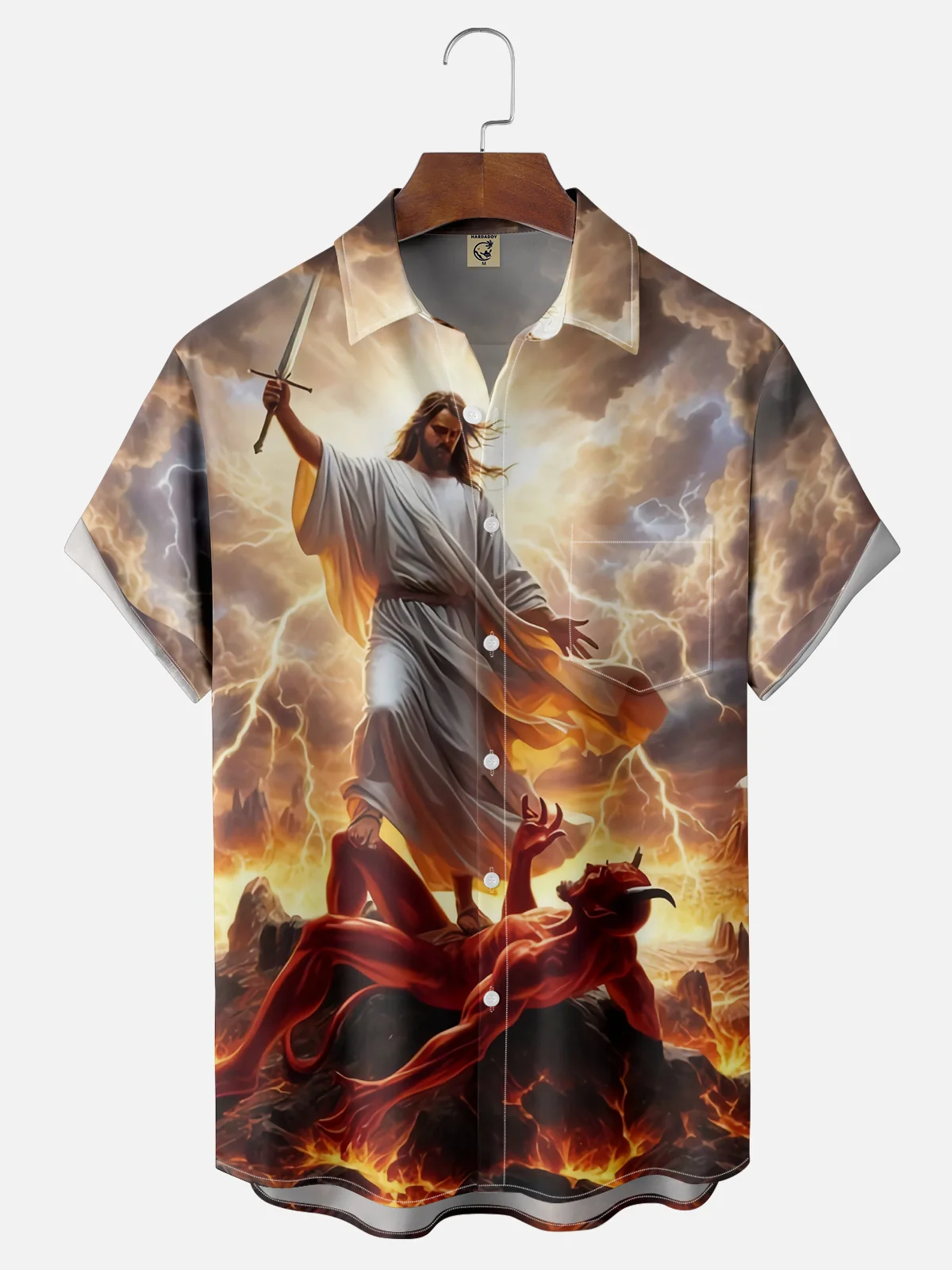 Moisture-wicking Jesus kills the devil Chest Pocket Casual Shirt