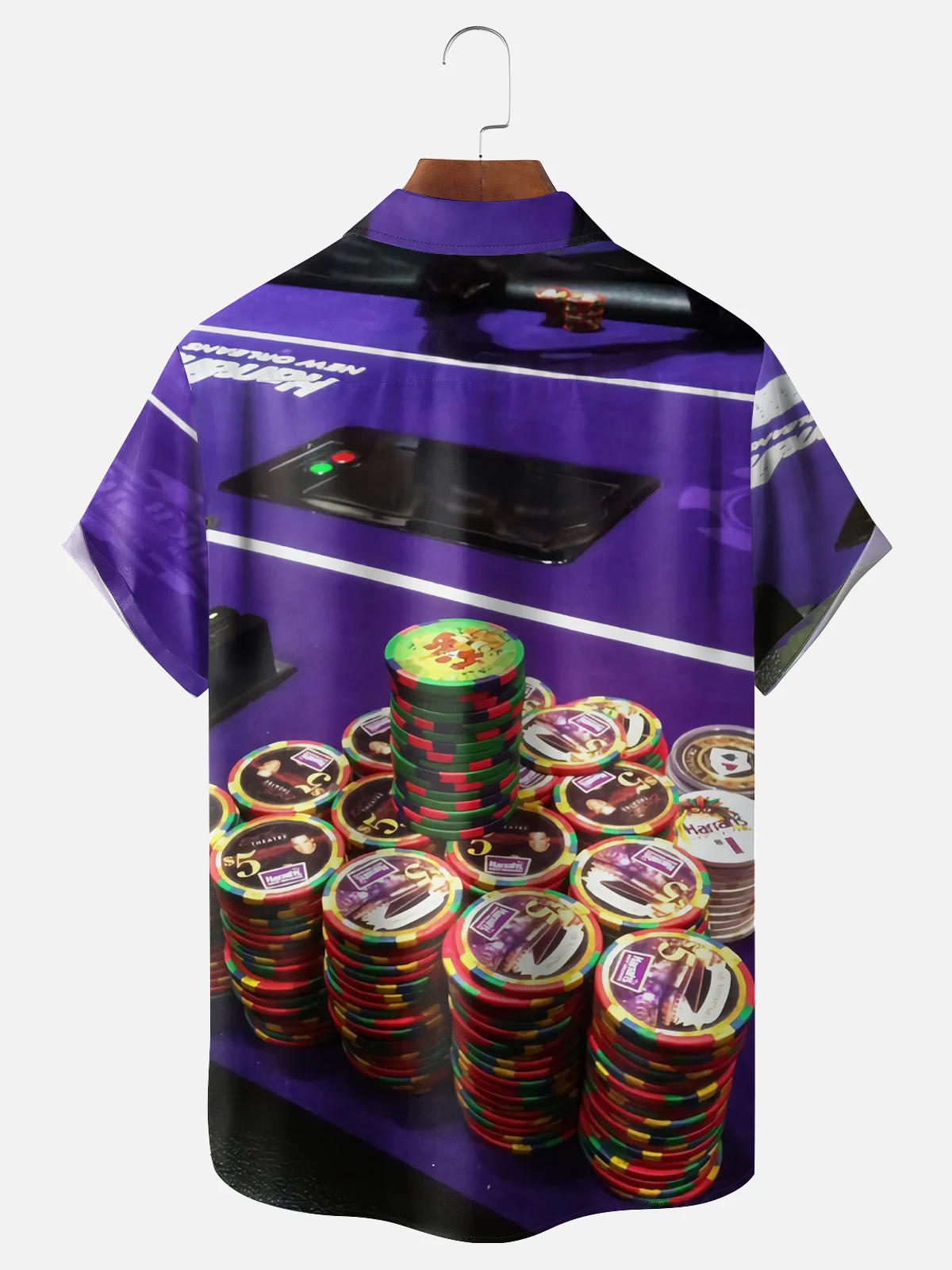 Moisture-wicking Casino Chips Chest Pocket Casual Shirt