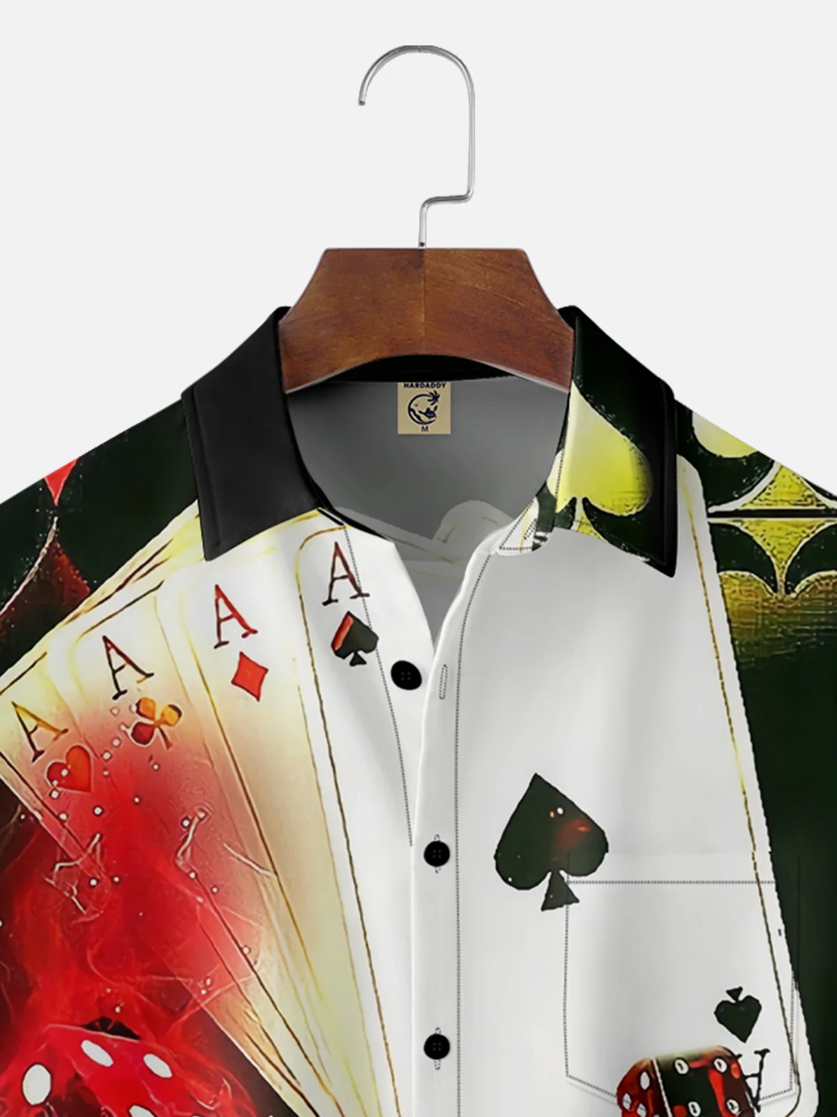 Moisture-wicking Poker Texas Hold'em Dice Chest Pocket Casual Shirt