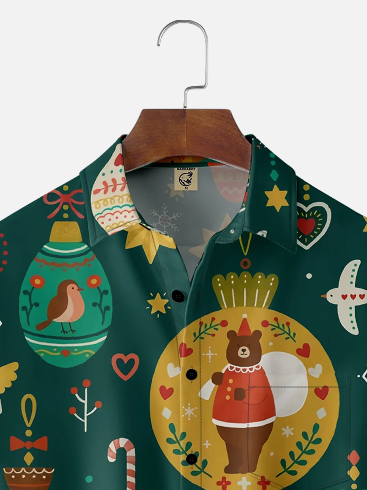 Moisture-wicking Christmas Animals Chest Pocket Casual Shirt