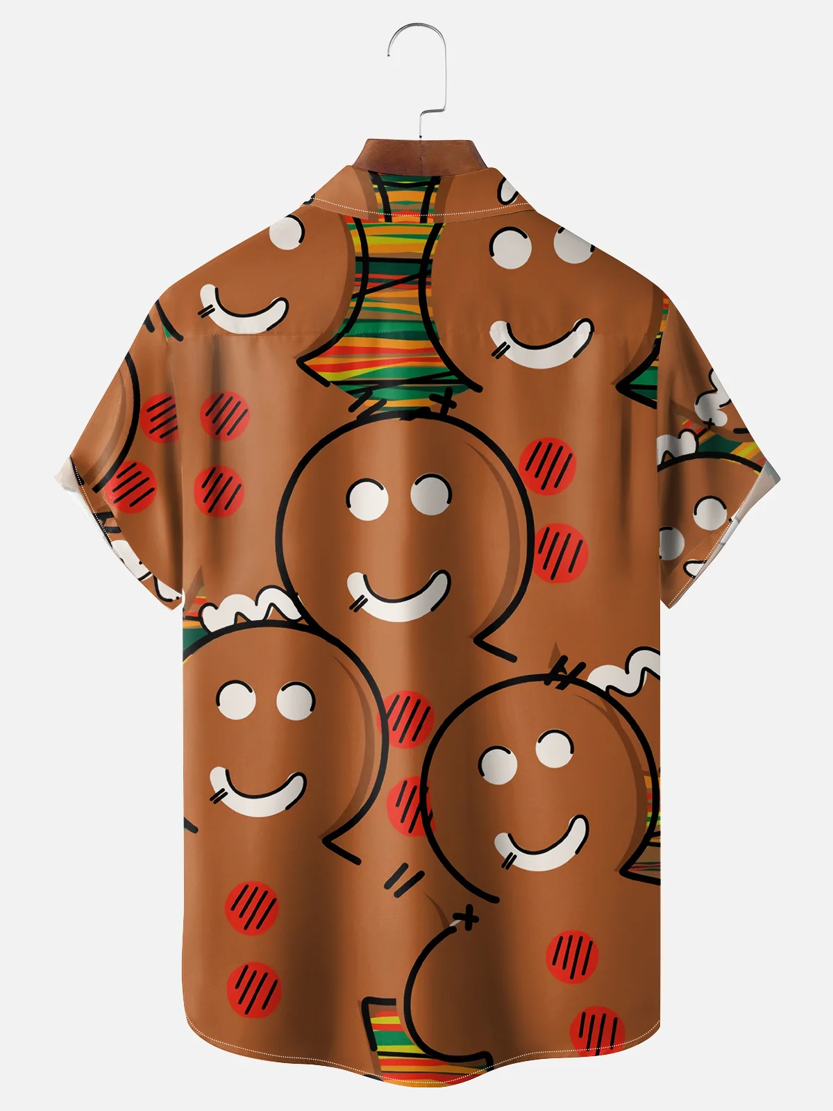 Moisture-wicking Christmas Cookies Chest Pocket Casual Shirt