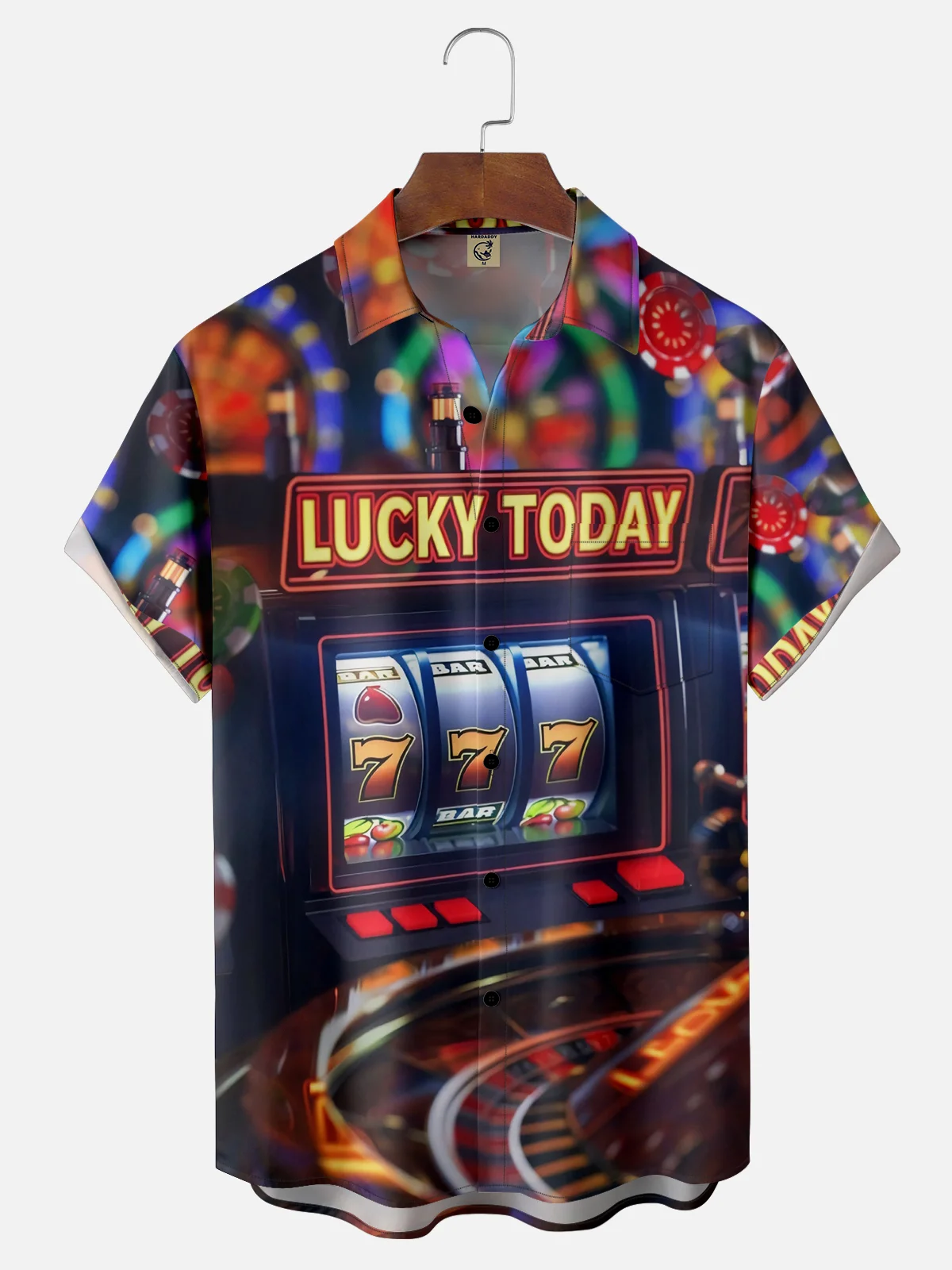 Moisture-wicking Casino Slots Chest Pocket Casual Shirt