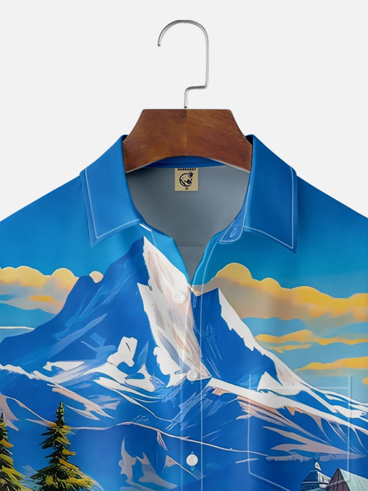 Moisture-wicking Landscape Chest Pocket Hawaiian Shirt