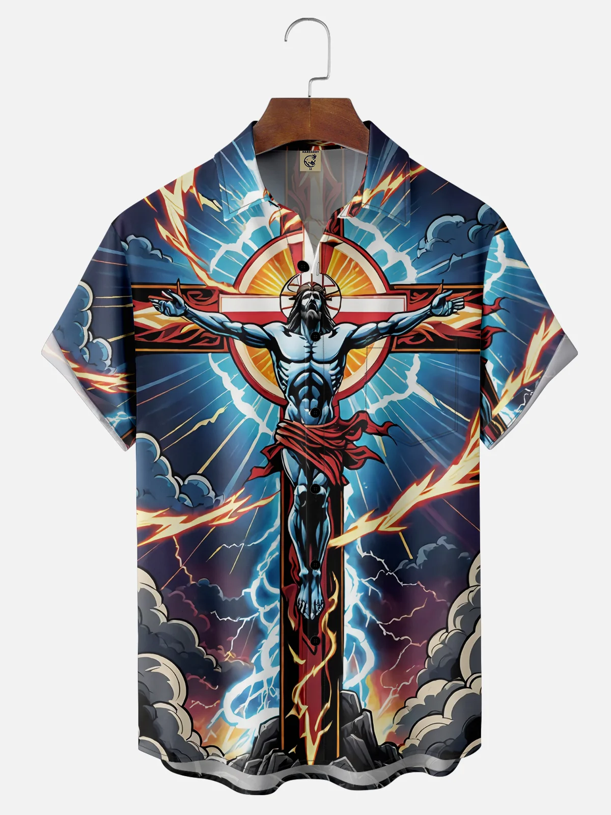 Moisture-wicking Jesus Cross Chest Pocket Casual Shirt