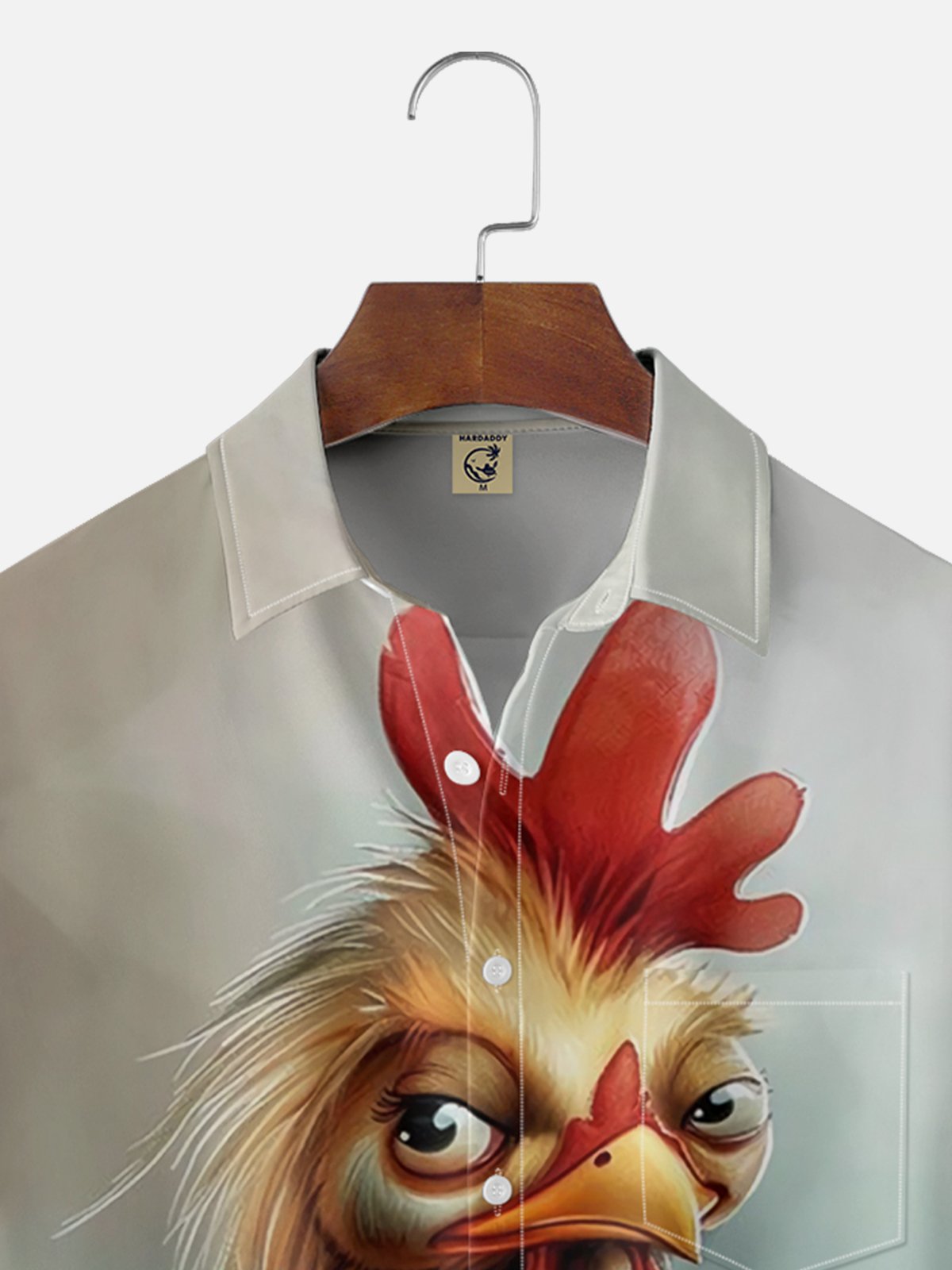 Moisture Wicking Chicken Chest Pocket Hawaiian Shirt