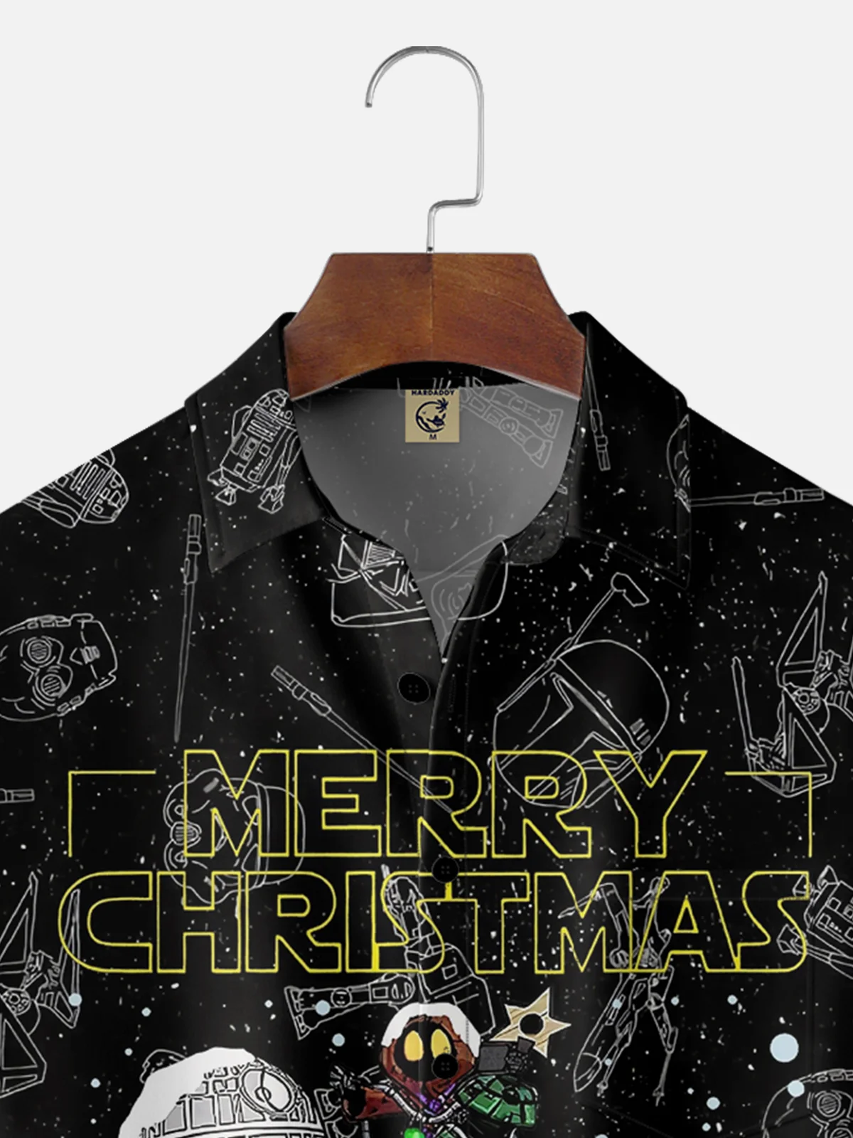 Moisture-wicking Star Wars Christmas Tree Pocket Casual Shirt