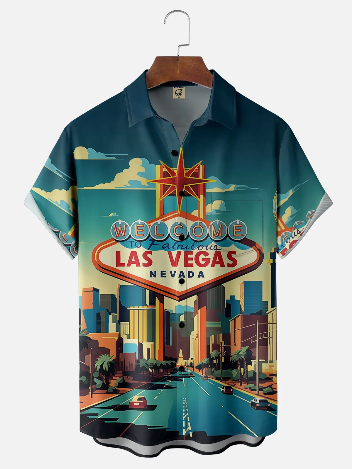 Moisture-wicking Casino Las Vegas Chest Pocket Casual Shirt