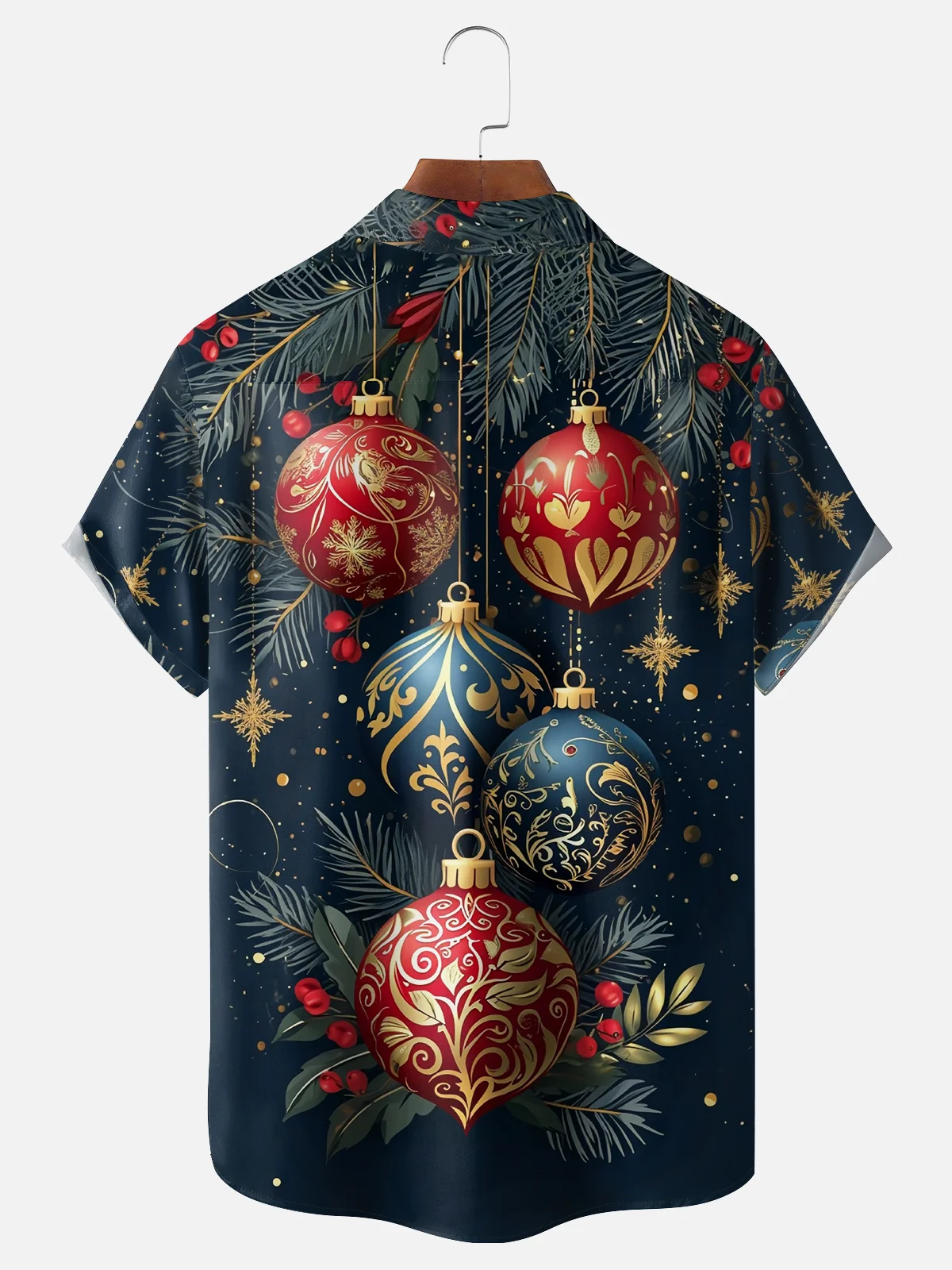 Moisture-wicking Christmas Decoration Hanging Ball Pocket Casual Shirt