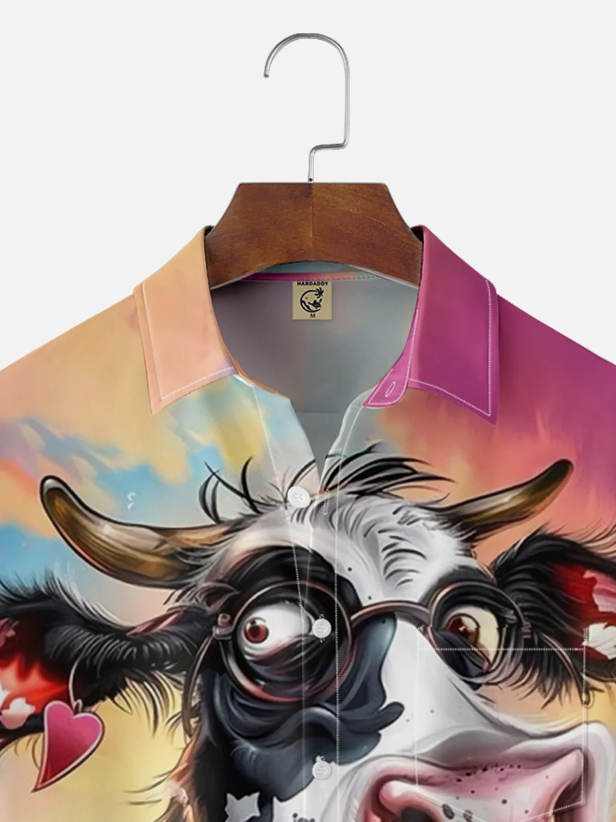 Moisture Wicking Musical Cow Chest Pocket Hawaiian Shirt