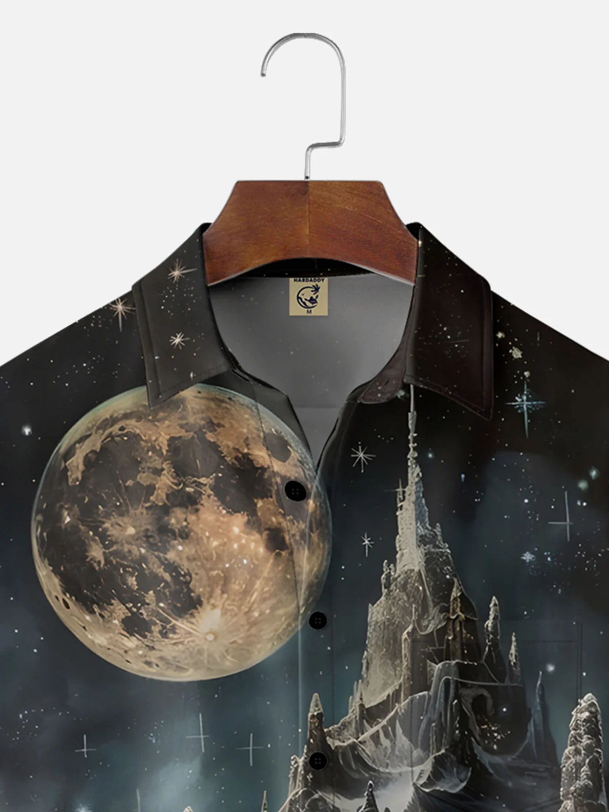 Moisture-wicking Santa Claus Christmas Elk Moon Castle Pocket Casual Shirt