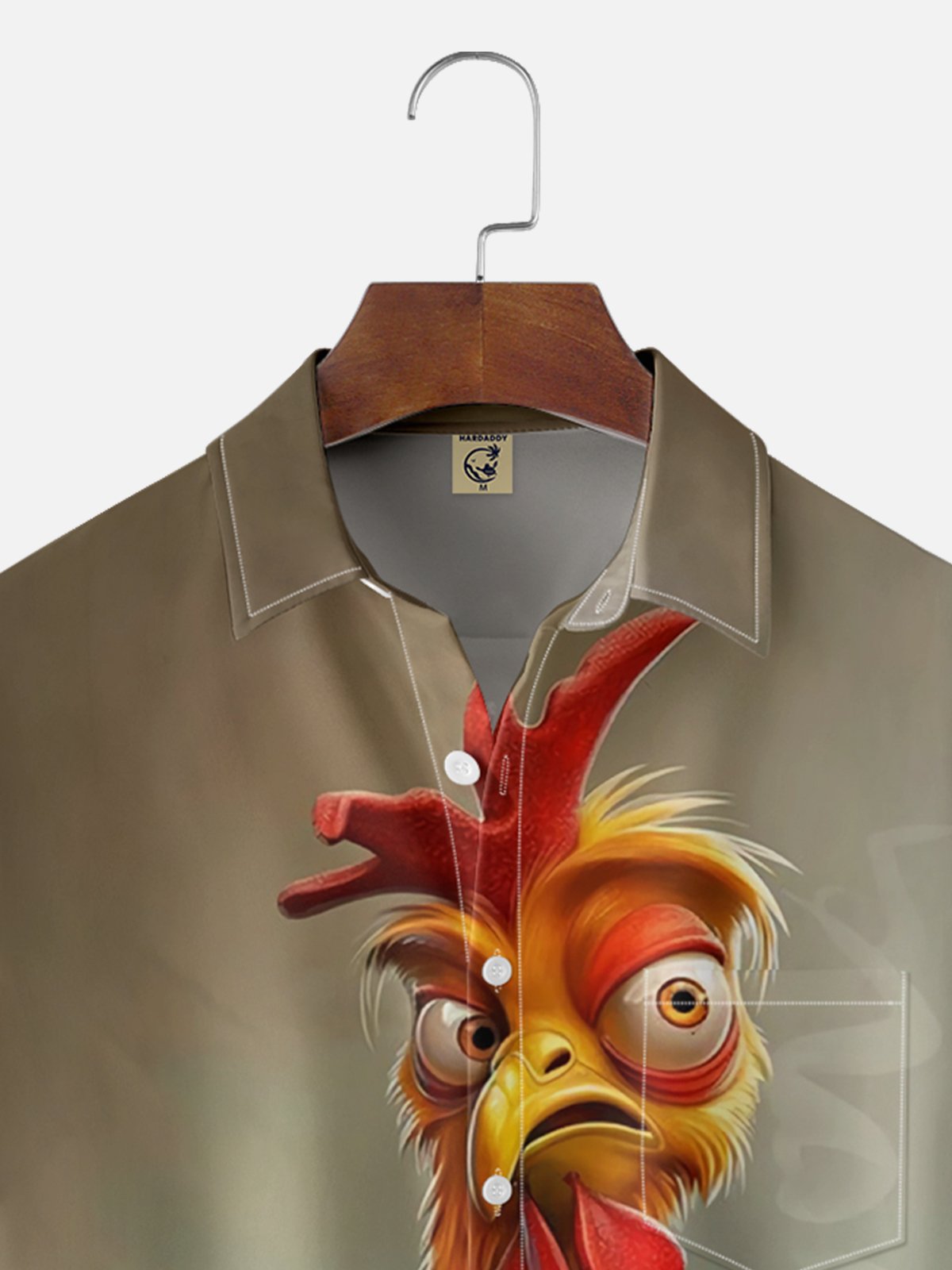 Moisture Wicking Chicken Chest Pocket Hawaiian Shirt