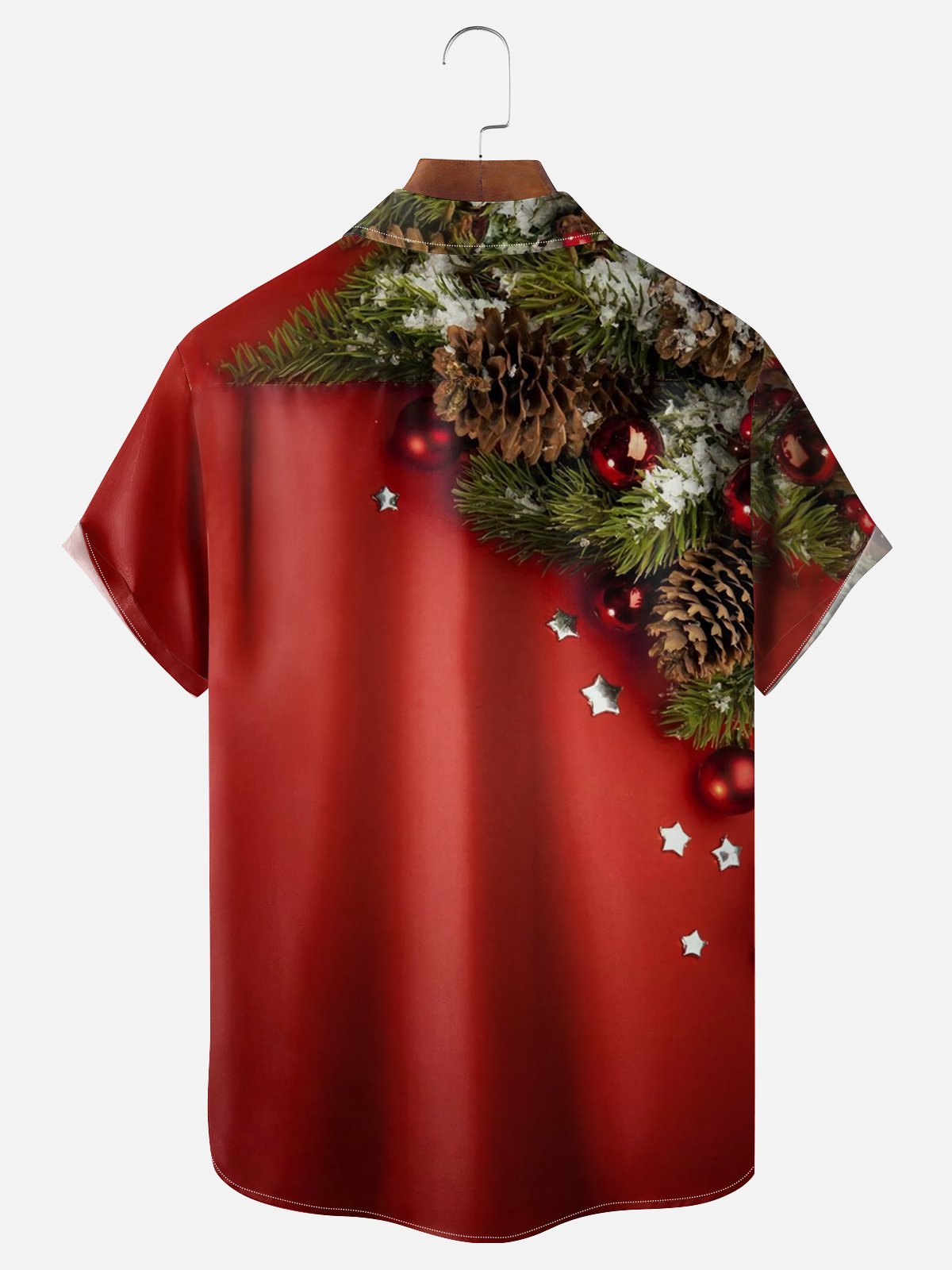 Moisture-wicking Christmas Santa and Dog Chest Pocket Hawaiian Shirt